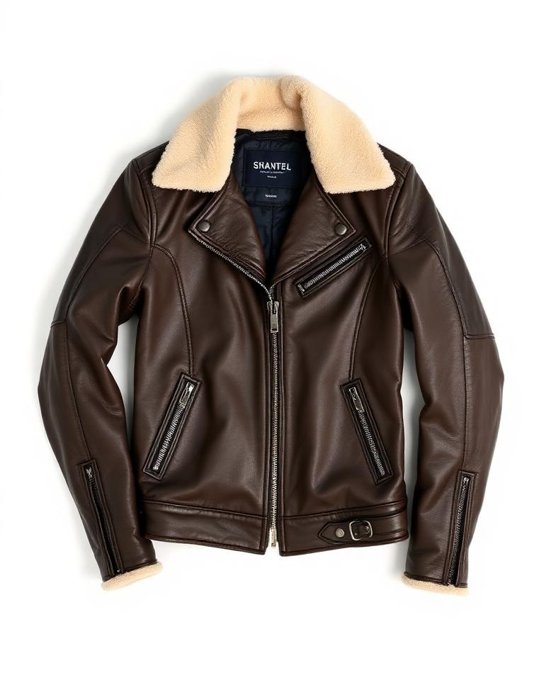 Shearling-Lined Leather Jacket